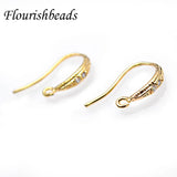 Plated Brass Zircon Earrings Hook High Jewelry Accessories 30pcs