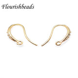 Plated Brass Zircon Earrings Hook High Jewelry Accessories 30pcs