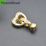 10x15mm Heart Micro Pave CZ Clasps Jewelry Findings