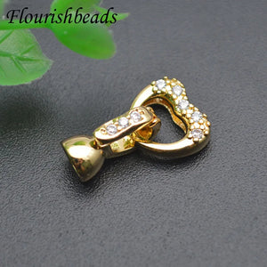 10x15mm Heart Micro Pave CZ Clasps Jewelry Findings