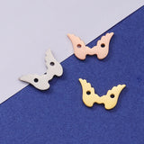 20Pcs Mirror Stainless Steel Angel Wing Charm DIY Jewelry