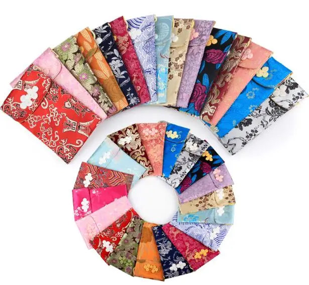 10x17.5cm Chinese Women Cell Phone Cover Satin Bag Silk Pouches