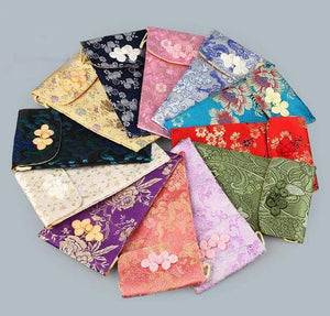 10x17.5cm Chinese Women Cell Phone Cover Satin Bag Silk Pouches