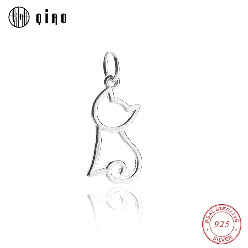 Sterling Silver Cat Pendant for Women Necklace Bracelet