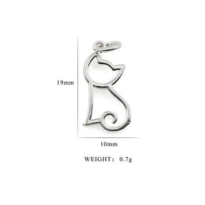 Sterling Silver Cat Pendant for Women Necklace Bracelet