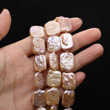 Natural Pink Rectangular Pearl Gasket Bracelet Necklace DIY Gift