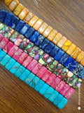 10x20mm Natural Semi-precious Stone Loose Beads Rectangle Shape