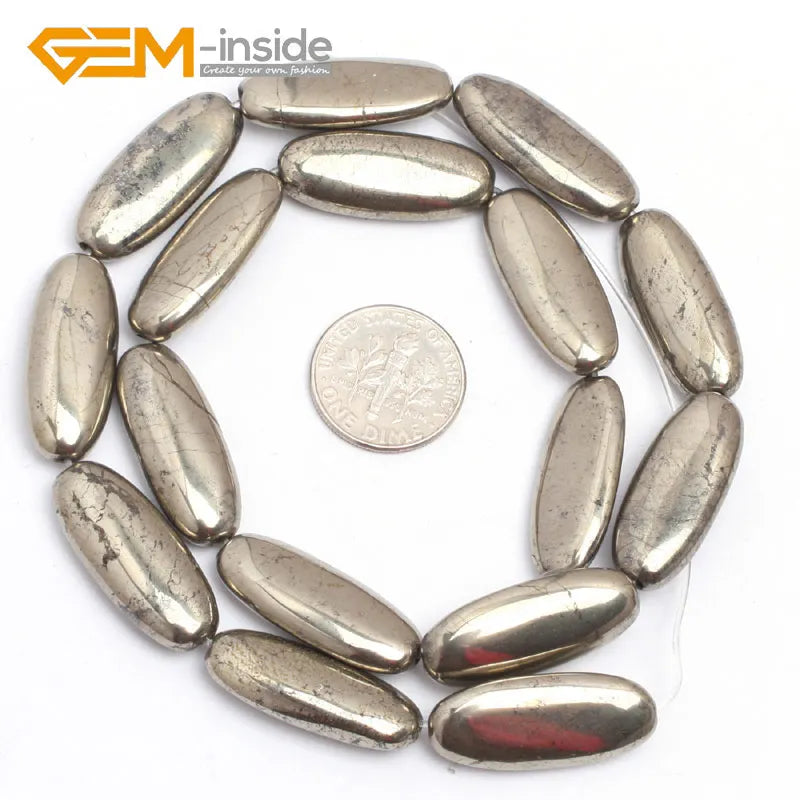 Gray Pyrite Beads Strand 15 inches Natural Stone Loose Bead
