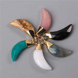 Labradorite Quartz Stone Pendant Moon Tooth Pendants Charm Making