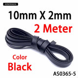 10x2mm 2M Flat Leather Cords Brown Cow Leather Rope DIY Jewelry Making