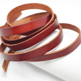 10x2mm Flat Leather Cord Brown Leather Strips for Bracelet Making