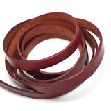 10x2mm Flat Leather Cord Brown Leather Strips for Bracelet Making