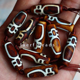 10x30mm Brown DZI Beads Tibet Olivary Agate Stone Oval DIY Pendant Loose Beads
