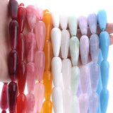 10x30mm Smoky Quartz Angelite Agate Jade Loose Beads for Jewelry Making