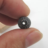 10x30mm CZ Micro Pave Hollow Rice Metal Beads