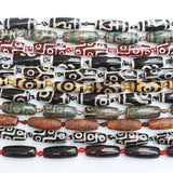 10pcs 10x30mm Dzi Agate Beads Variety Patterns Jewelry Making Wholesale
