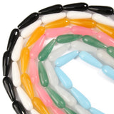10x30mm Colorful Chalcedony Jades Stone Water Drop Beads
