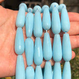 10x30mm Faceted Colorful Chalcedony Jades Water Drop Beads