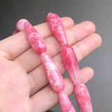 10x30mm Colorful Chalcedony Jades Stone Water Drop Beads