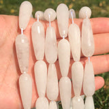 10x30mm Faceted Colorful Chalcedony Jades Water Drop Beads