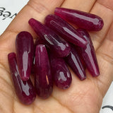 10x30mm Dark Red Chalcedony Jade Water Drop Beads for Jewelry Making
