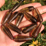 10x30mm Faceted Water Drop Smoky Quartz Crystal Loose Beads