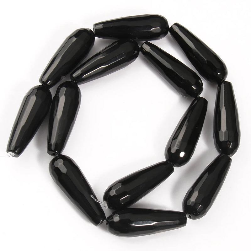10x30mm Natural Jades Stone Beads Water Drop Shape Loose Spacer Beads 15''