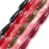 10x30mm Natural Jades Stone Beads Water Drop Shape Loose Spacer Beads 15''