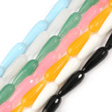 10x30mm Natural Jades Stone Beads Water Drop Shape Loose Spacer Beads 15''