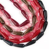 10x30mm Natural Jades Stone Beads Water Drop Shape Loose Spacer Beads 15''