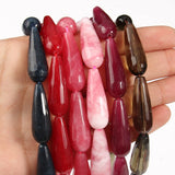 10x30mm Natural Jades Stone Beads Water Drop Shape Loose Spacer Beads 15''