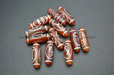 10x30mm Red Agate Constellation Veins Stone DZI Loose Beads