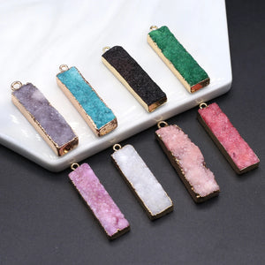 10x38mm Crystal Cluster Natural Stone Pendant for DIY Earrings Necklace