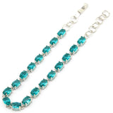 Deluxe Tsavorite Garnet Silver Bracelet 7.0-8.0inch