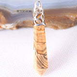 10x60MM Natural Stone Beads Hexagonal Column Pendant 10Pcs