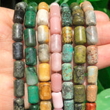 10x6mm Natural Turquoises Opal Shoushan Jaspers Stone Column Shape Beads