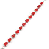10x8mm Real Red Ruby Garnet Aquamarine Peridot Tanzanite Silver Cuff Bracelet