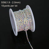 10yds Silver Crystal AB SS6 Rhinestone Chain, DIY Beauty Accessories