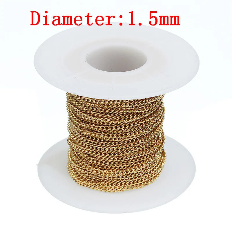 10yards/roll Stainless Steel Metal Open Link Chain for DIY Jewelry Making