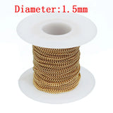 10yards/roll Stainless Steel Metal Open Link Chain for DIY Jewelry Making