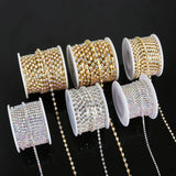10yd Silver/Gold Plated Cup Charm Rhinestone Chain for DIY Sewing Jewelry