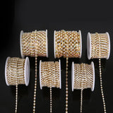 10yd Silver/Gold Plated Cup Charm Rhinestone Chain for DIY Sewing Jewelry