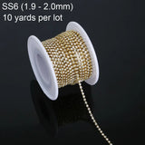 10yd Silver/Gold Plated Cup Charm Rhinestone Chain for DIY Sewing Jewelry