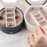 Three-Layer Portable Jewelry Box Earrings Storage