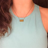 11:11 Angel Number Necklace 18k Plated Rectangle Pendant Dainty Jewelry