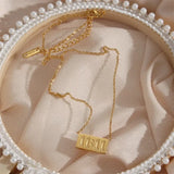 11:11 Angel Number Necklace 18k Plated Rectangle Pendant Dainty Jewelry