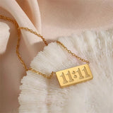 11:11 Angel Number Necklace 18k Plated Rectangle Pendant Dainty Jewelry