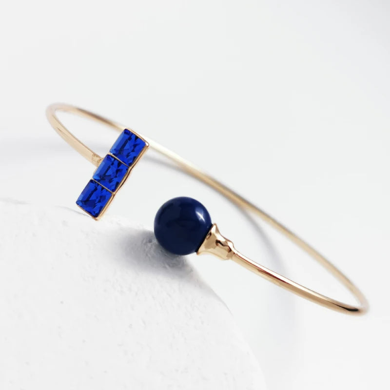 Crystal Cuff Bracelet for Women Austrian Crystals Girls Christmas Bijoux