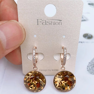 Austrian Crystal Hoops Earrings for Girls Wedding Party