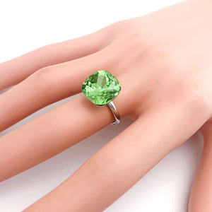 Adjustable Square Crystal Open Ring for Women Girls Wedding Gift